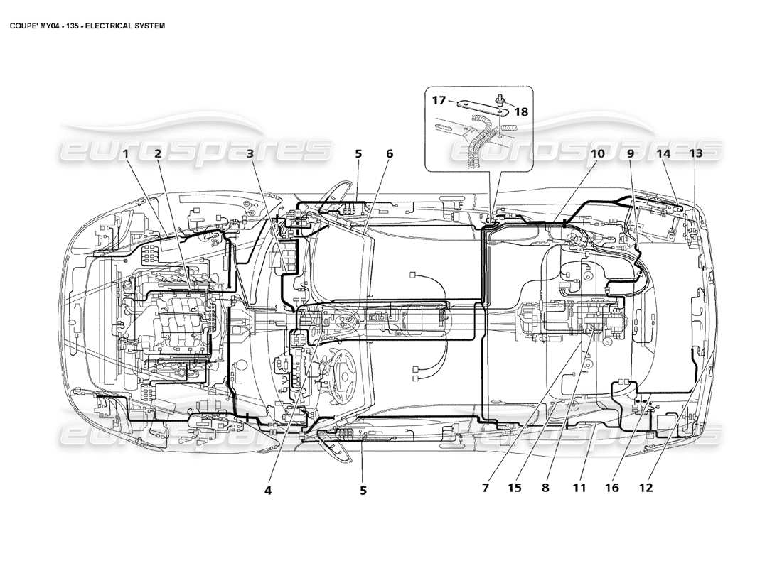 maserati 4200 coupe (2004) electrical system part diagram