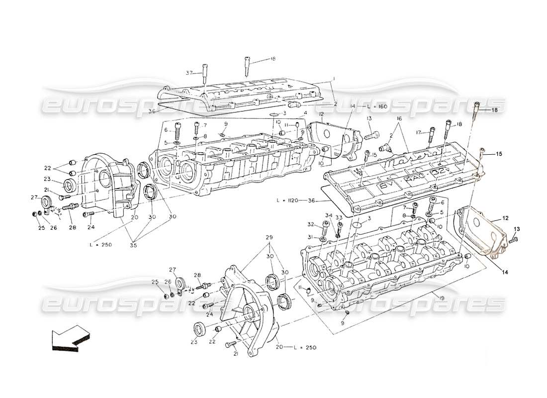 a part diagram from the maserati shamal parts catalogue