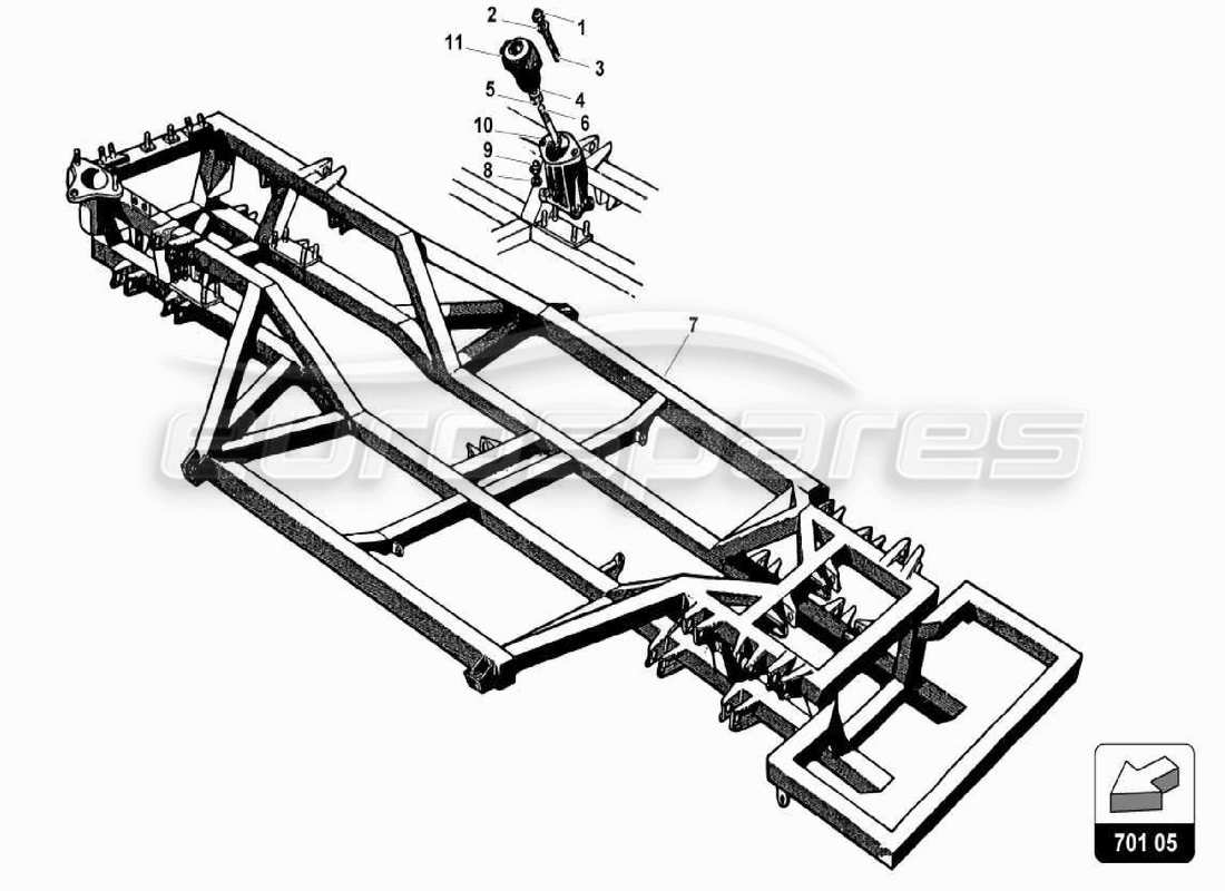 a part diagram from the lamborghini 350 gt parts catalogue