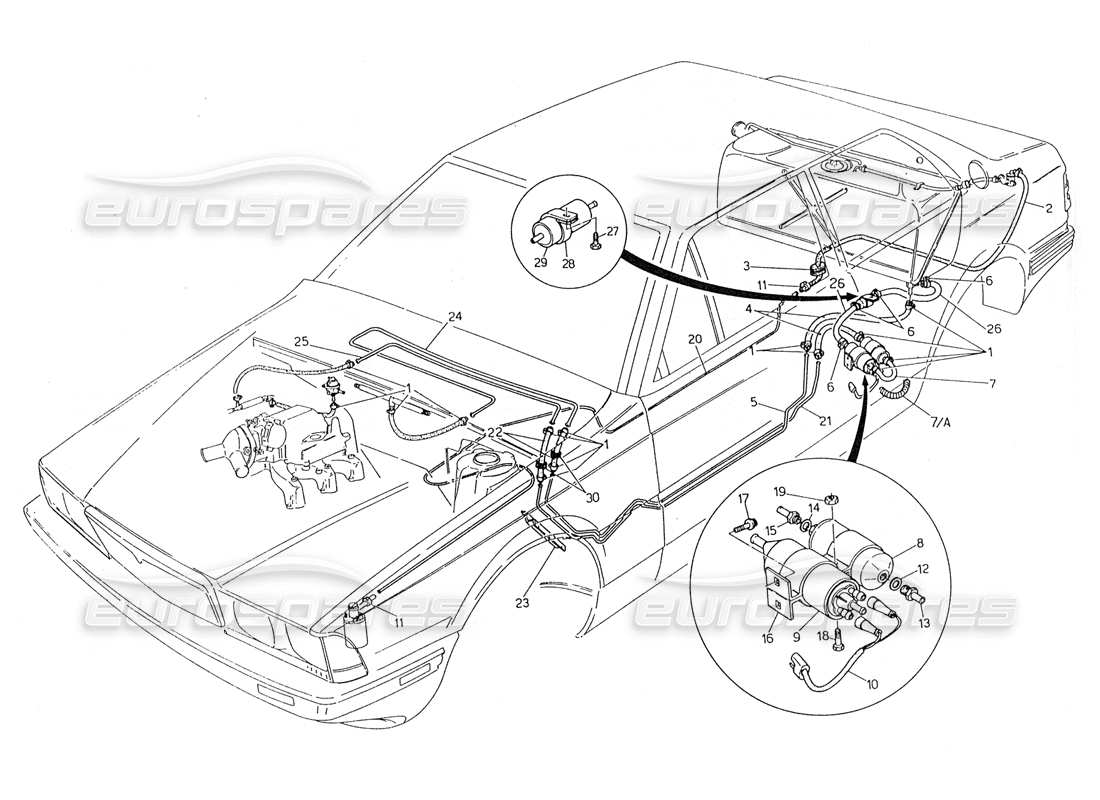 a part diagram from the maserati biturbo (1983-1995) parts catalogue