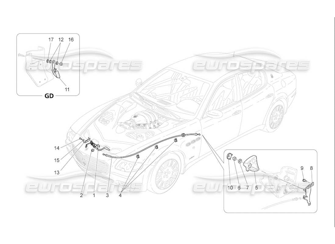 a part diagram from the maserati quattroporte m139 (2005-2013) parts catalogue