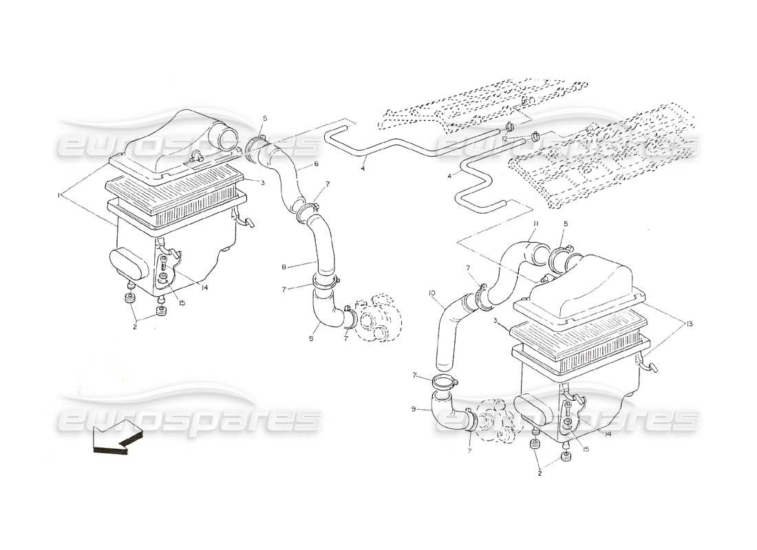 a part diagram from the maserati shamal parts catalogue