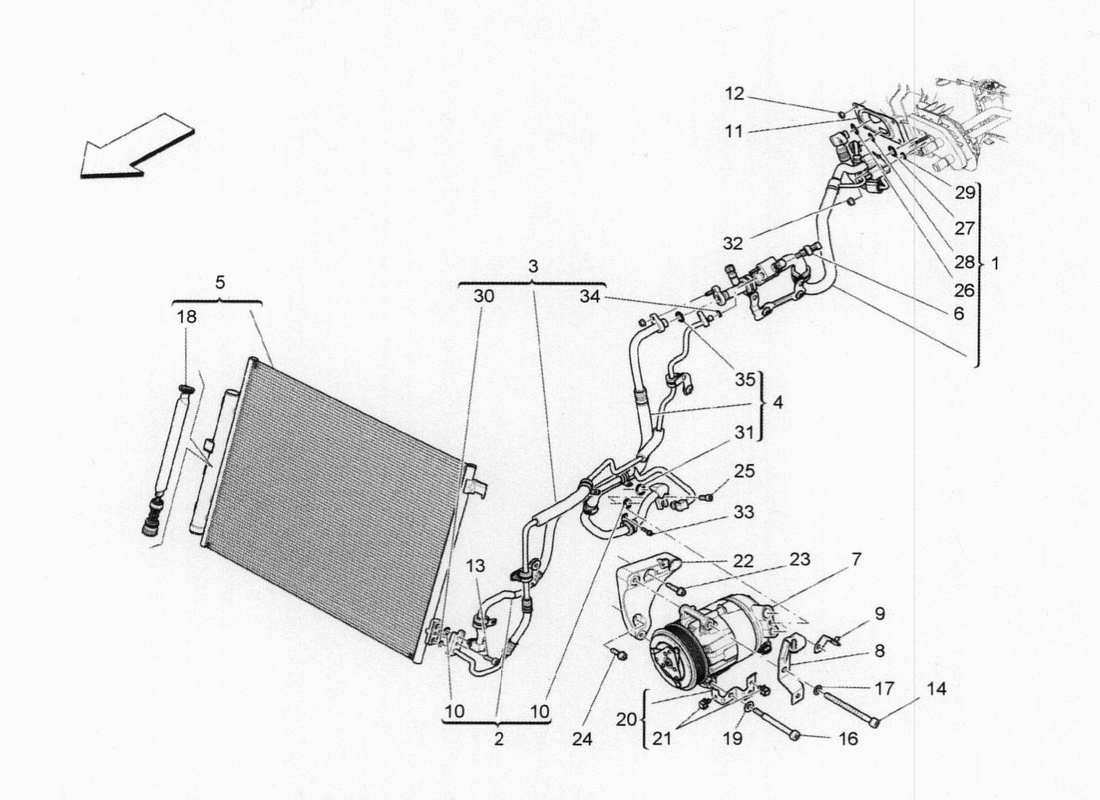 a part diagram from the maserati qtp. v6 3.0 bt 410bhp 2015 parts catalogue