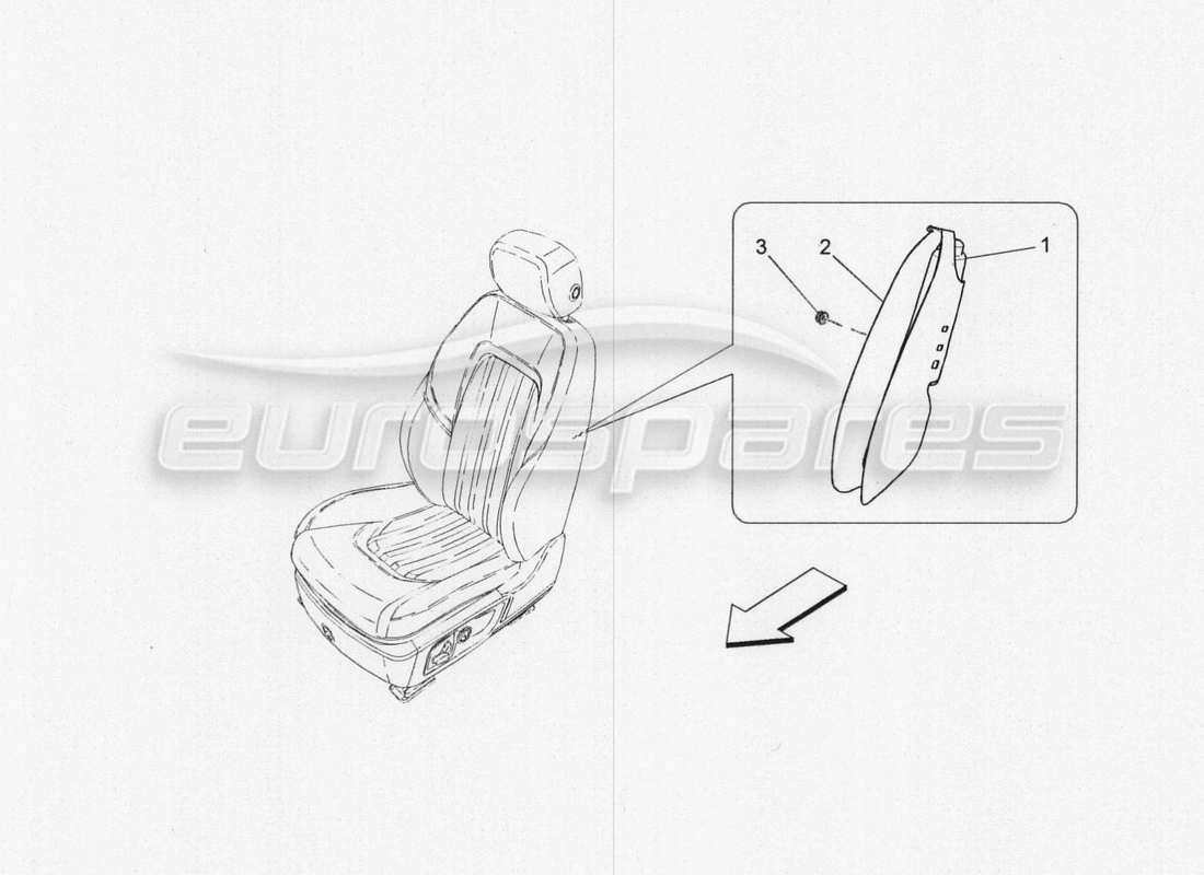 a part diagram from the maserati qtp. v8 3.8 530bhp 2014 auto parts catalogue