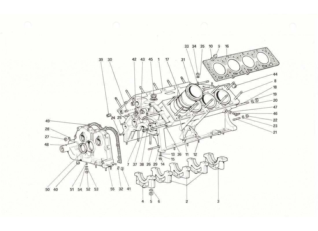 a part diagram from the ferrari 208 gtb gts parts catalogue