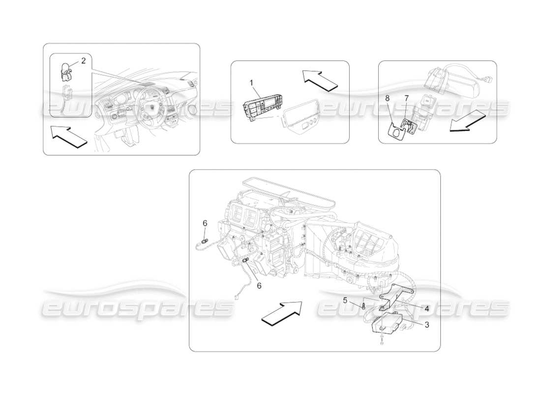 a part diagram from the maserati grancabrio (2010) 4.7 parts catalogue