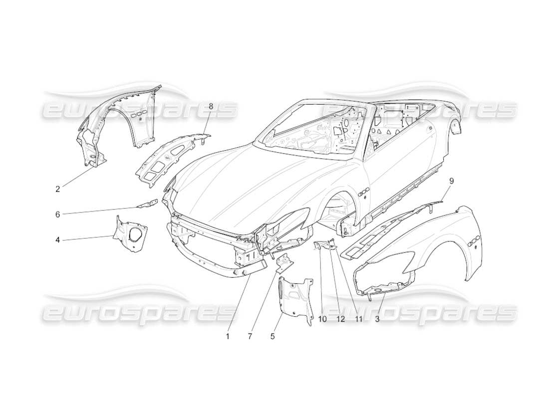 a part diagram from the maserati grancabrio (2011) 4.7 parts catalogue