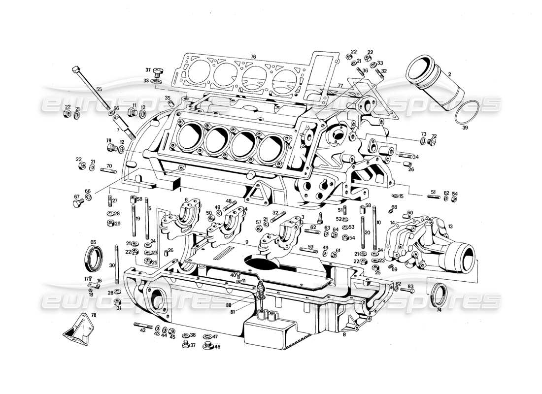 a part diagram from the maserati quattroporte (1967-1979) parts catalogue