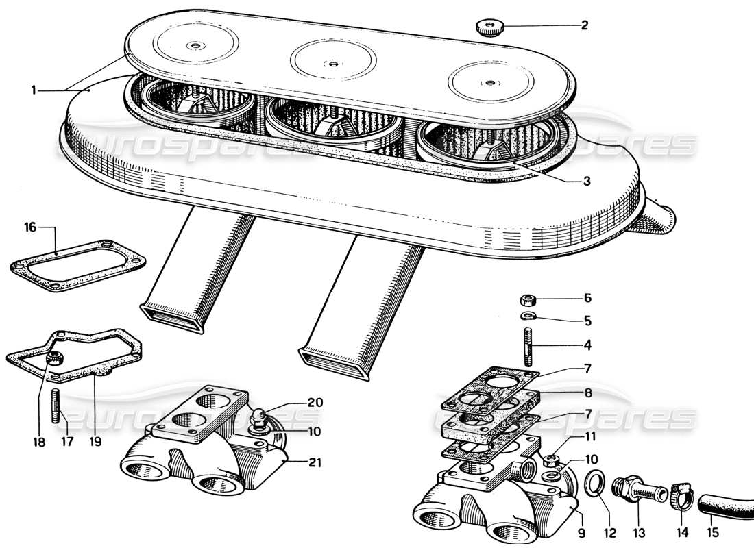 a part diagram from the ferrari 330 gtc coupe parts catalogue