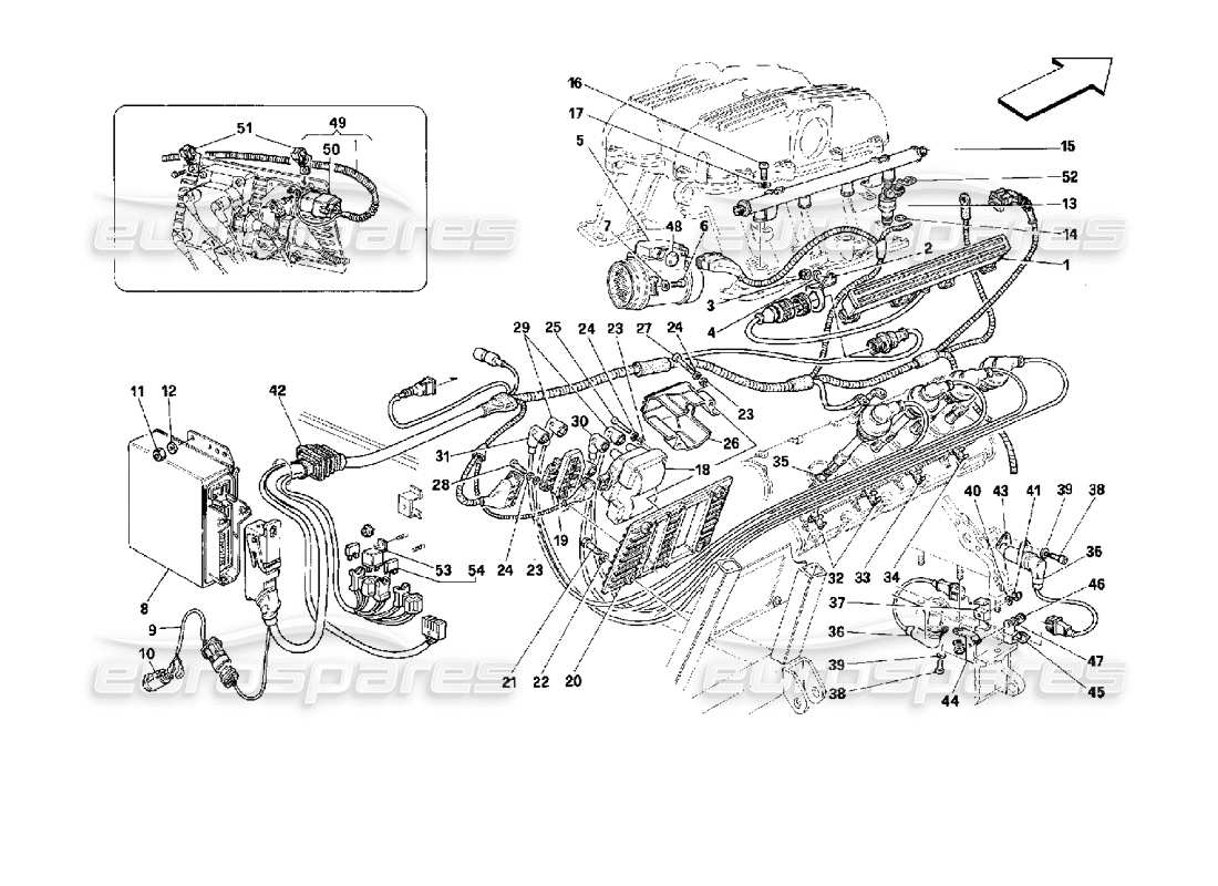 a part diagram from the ferrari mondial parts catalogue