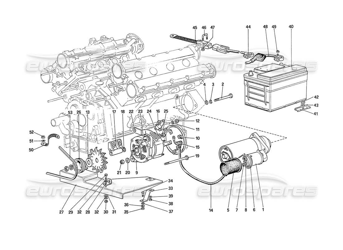 a part diagram from the ferrari 208 parts catalogue