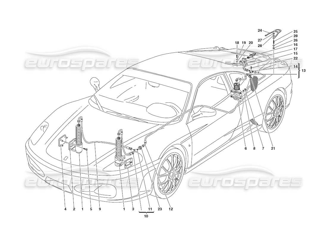 a part diagram from the ferrari 430 challenge (2006) parts catalogue