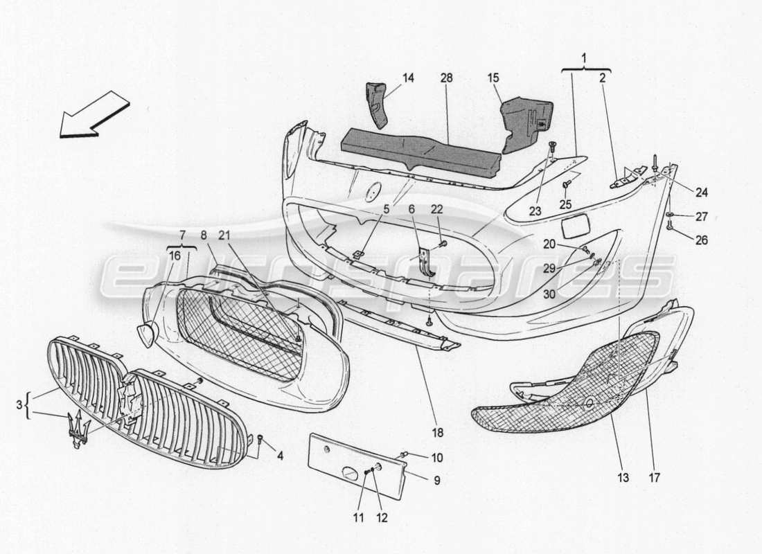 a part diagram from the maserati granturismo special edition parts catalogue