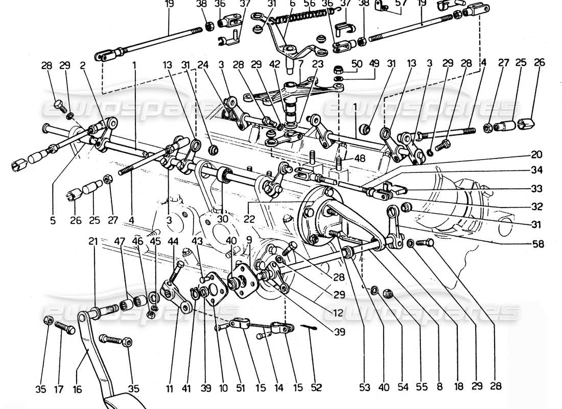 a part diagram from the ferrari 365 gtc4 (mechanical) parts catalogue