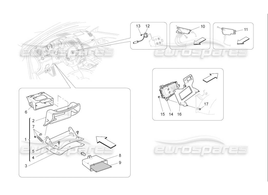 maserati qtp. (2009) 4.7 auto it system part diagram