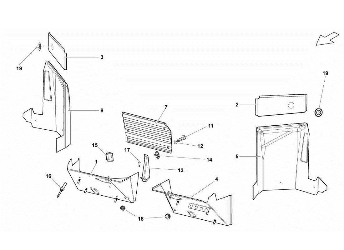 lamborghini gallardo lp570-4s perform center frame elements part diagram