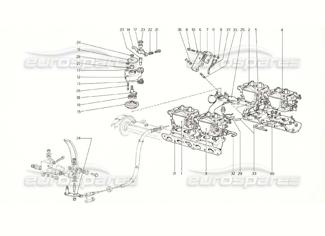 ferrari 308 gt4 dino (1976) fast idle device (u.s. and australian versions 1976) part diagram