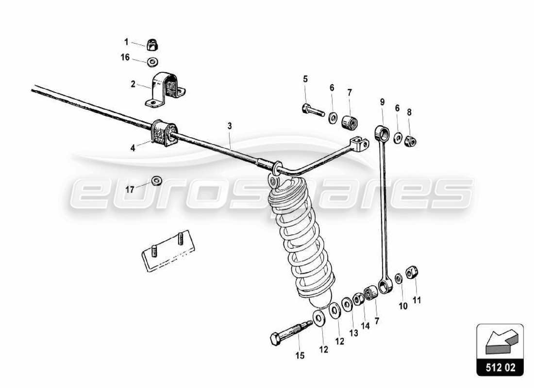 lamborghini miura p400s rear suspension part diagram