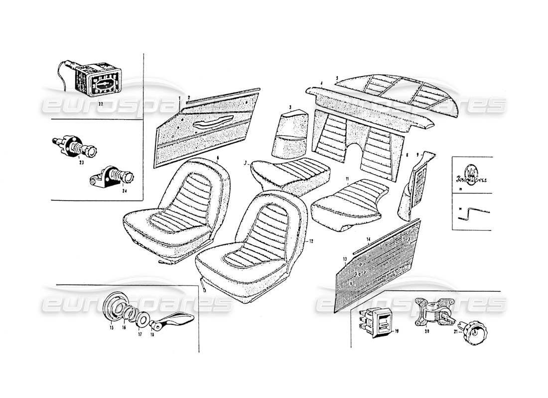 maserati 3500 gt interior appointments gti part diagram