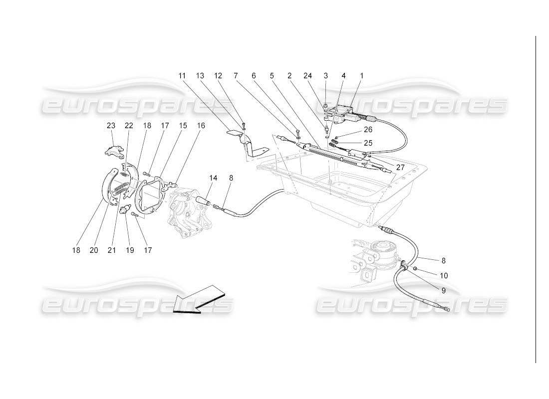 maserati qtp. (2007) 4.2 auto handbrake part diagram