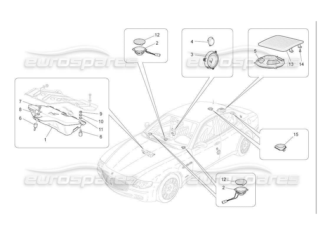 maserati qtp. (2007) 4.2 auto sound diffusion system part diagram