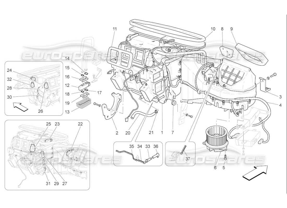 maserati qtp. (2007) 4.2 f1 a c unit: dashboard devices part diagram