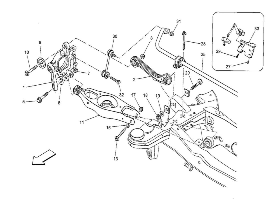 maserati qtp. v8 3.8 530bhp 2014 rear suspension part diagram