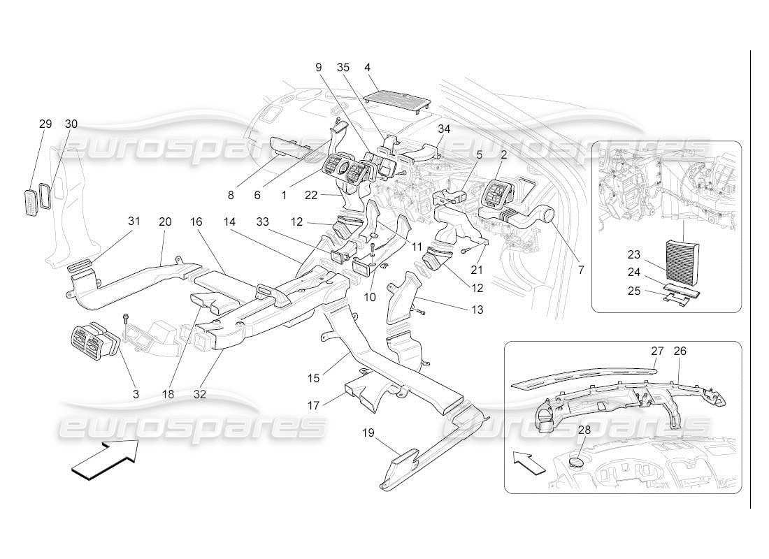 maserati qtp. (2007) 4.2 auto a c unit: diffusion part diagram