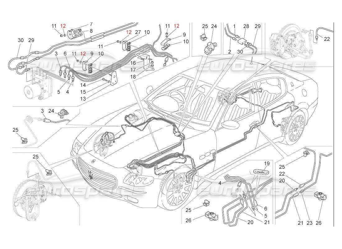 maserati qtp. (2007) 4.2 auto lines part diagram