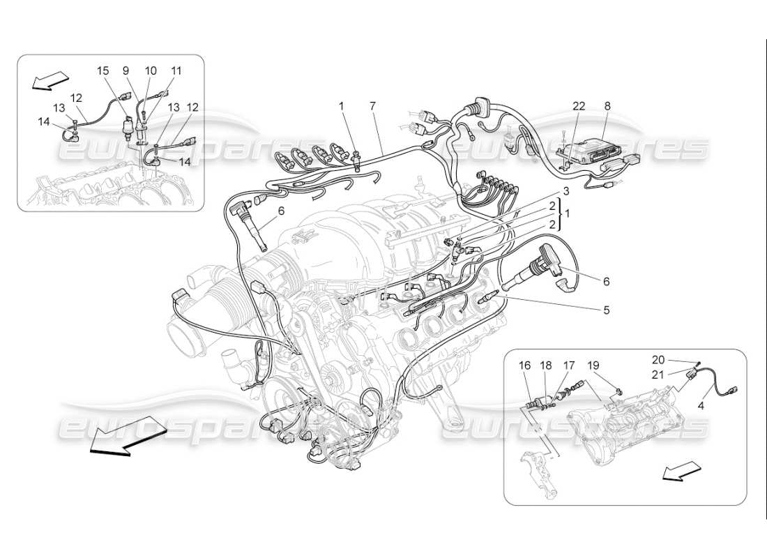 maserati qtp. (2007) 4.2 f1 electronic control: injection and engine timing control part diagram