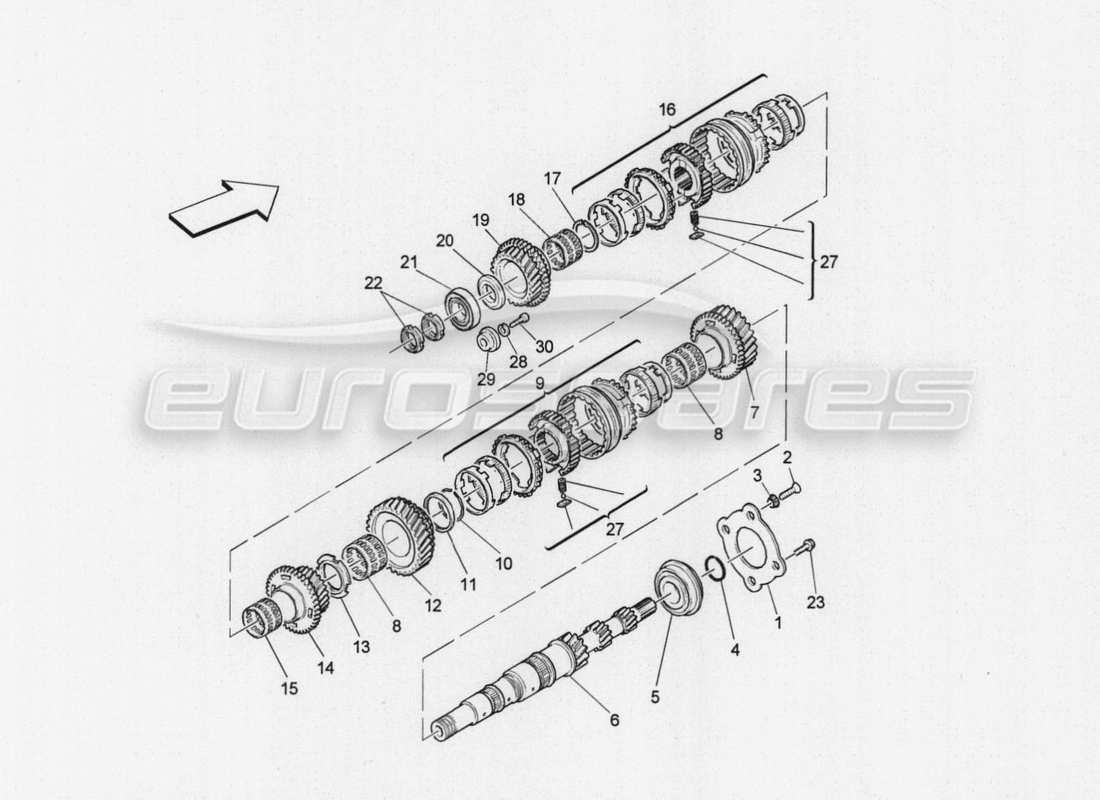 maserati granturismo special edition main shaft gears part diagram