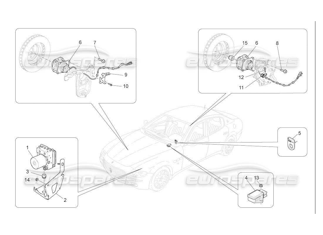 maserati qtp. (2007) 4.2 auto braking control systems part diagram