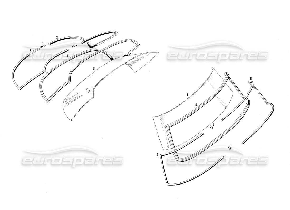 maserati qtp.v8 4.7 (s1 & s2) 1967 window assembly part diagram