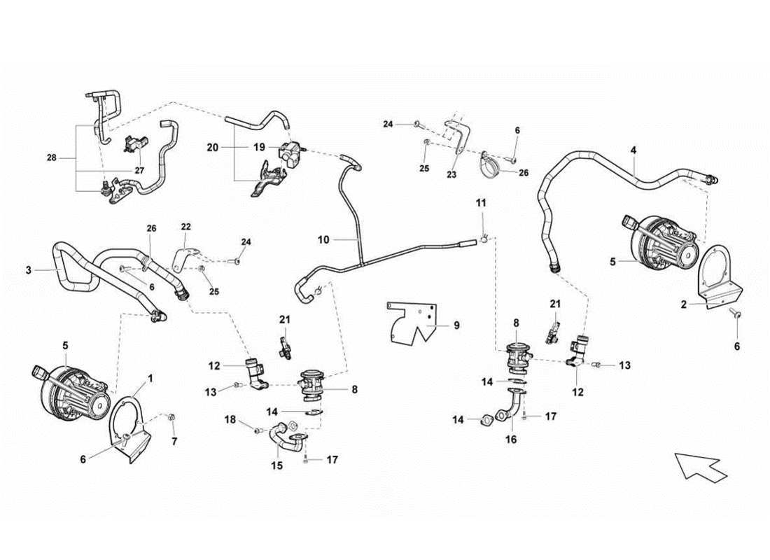 lamborghini gallardo lp570-4s perform secondary air system part diagram