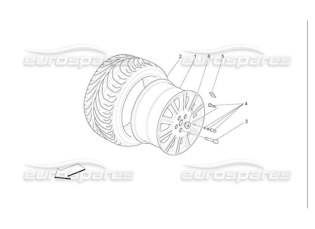 maserati qtp. (2007) 4.2 auto wheels and tyres part diagram