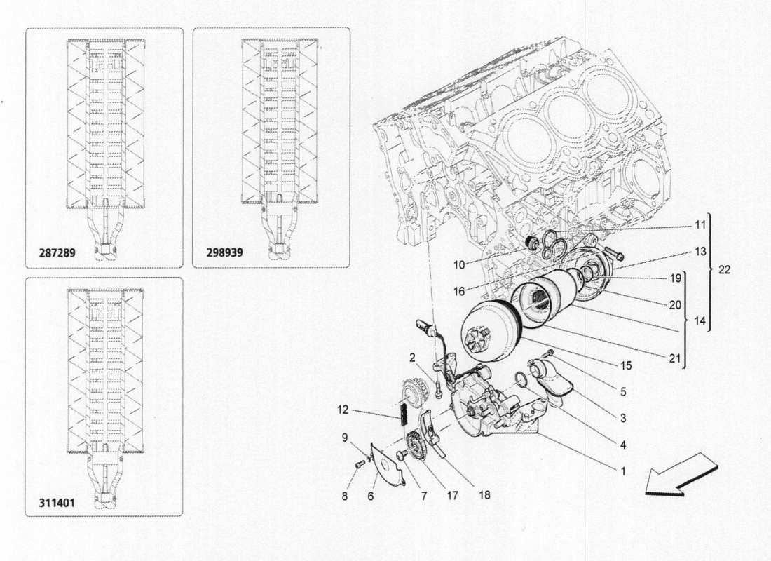 maserati qtp. v6 3.0 bt 410bhp 2015 lubrication system part diagram