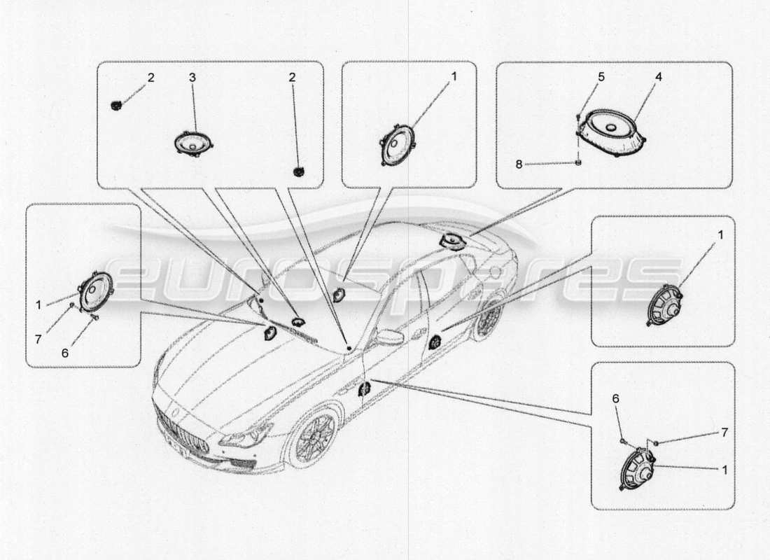 maserati qtp. v8 3.8 530bhp 2014 auto sound diffusion system part diagram