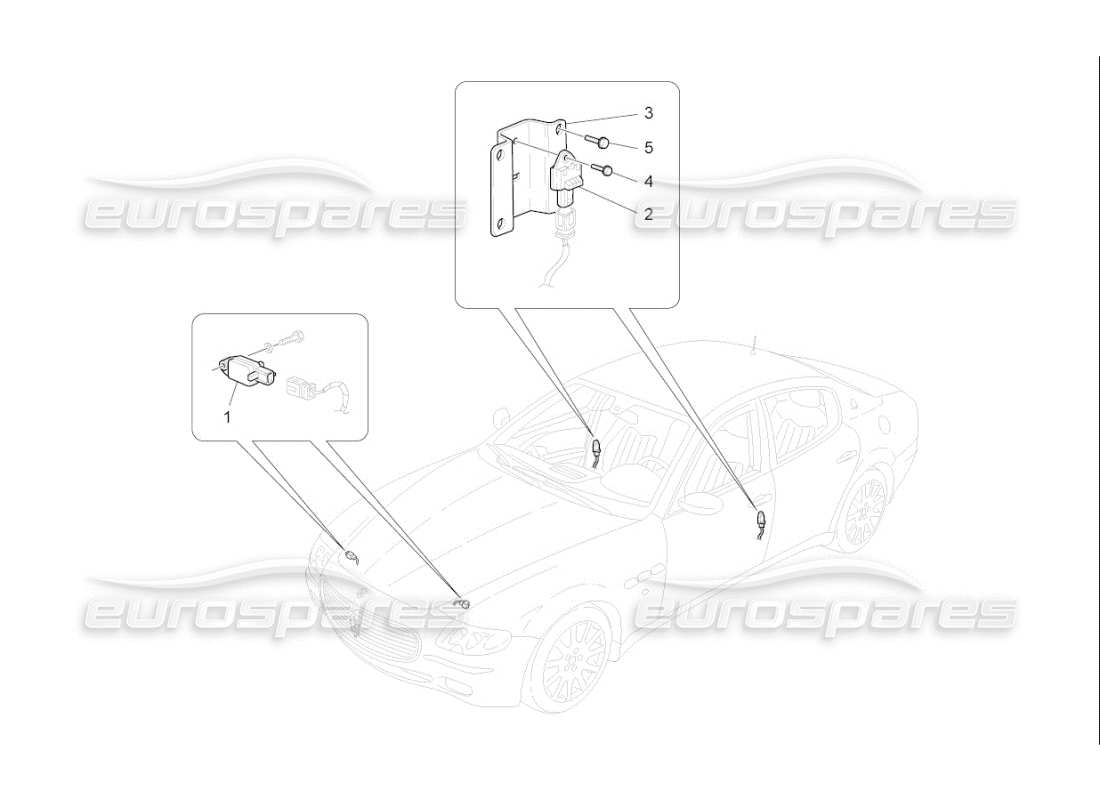 maserati qtp. (2007) 4.2 f1 crash sensors part diagram