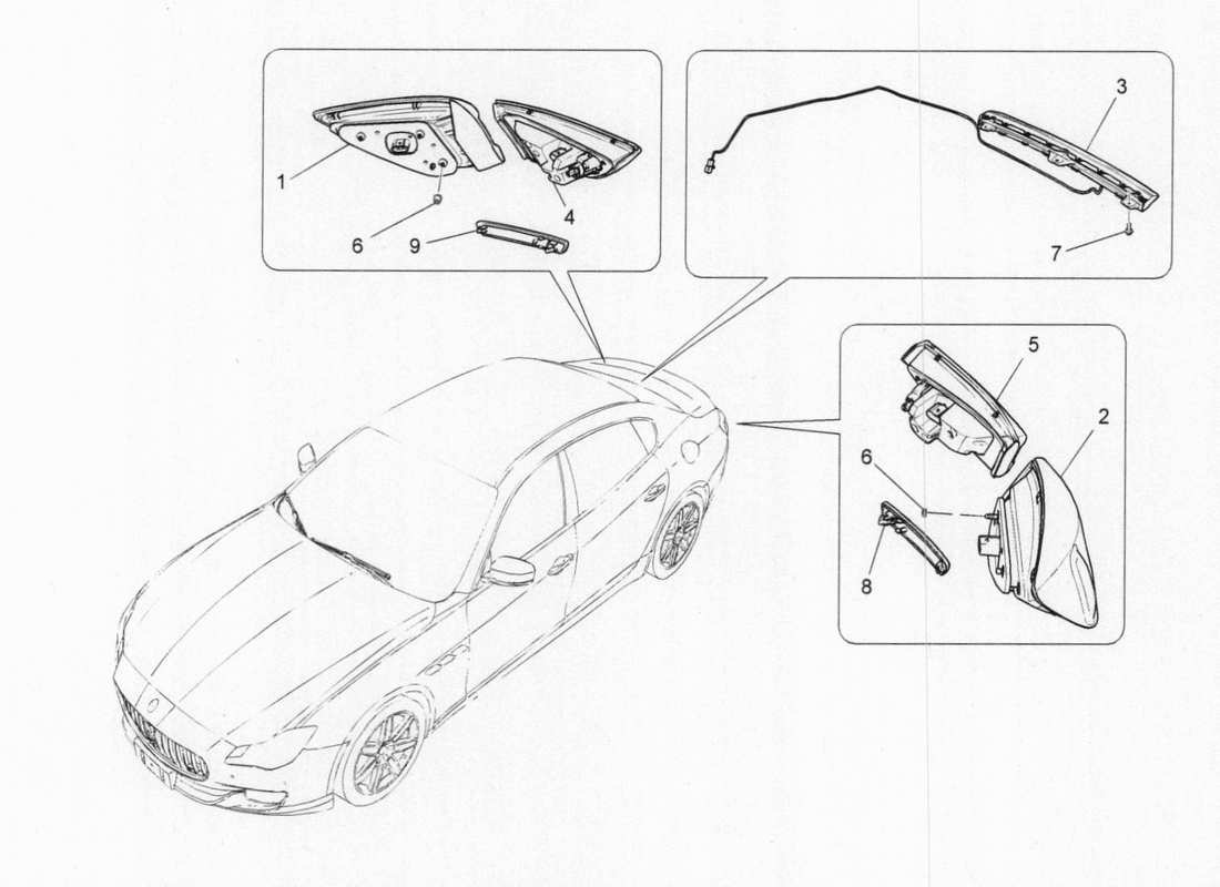 maserati qtp. v6 3.0 bt 410bhp 2015 taillight clusters part diagram