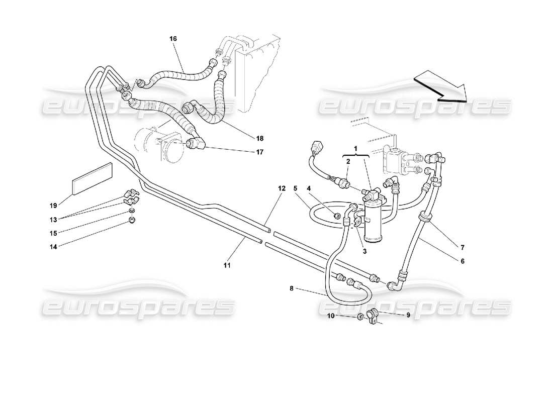 ferrari 355 (2.7 motronic) air conditioning system part diagram