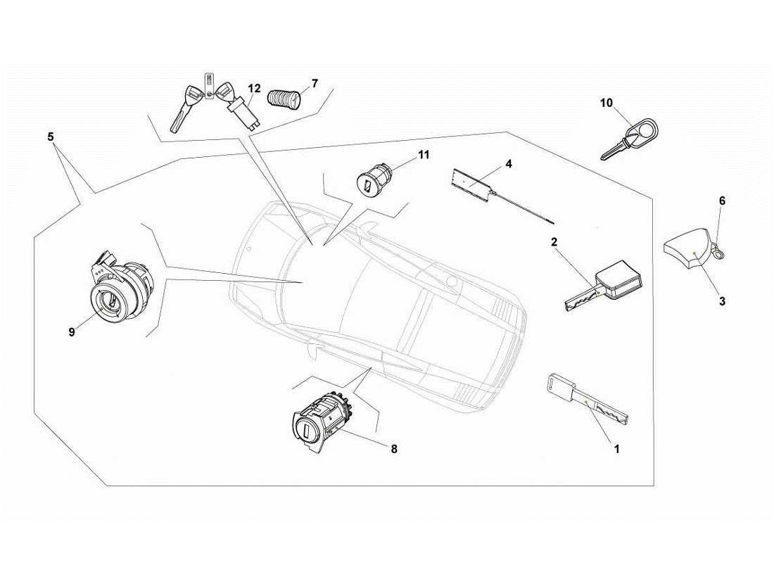 lamborghini gallardo lp570-4s perform keys kit part diagram