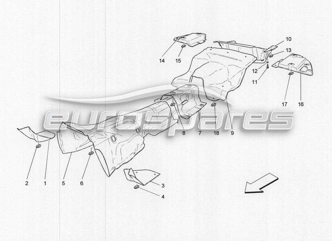 maserati grancabrio mc centenario thermal insulation part diagram