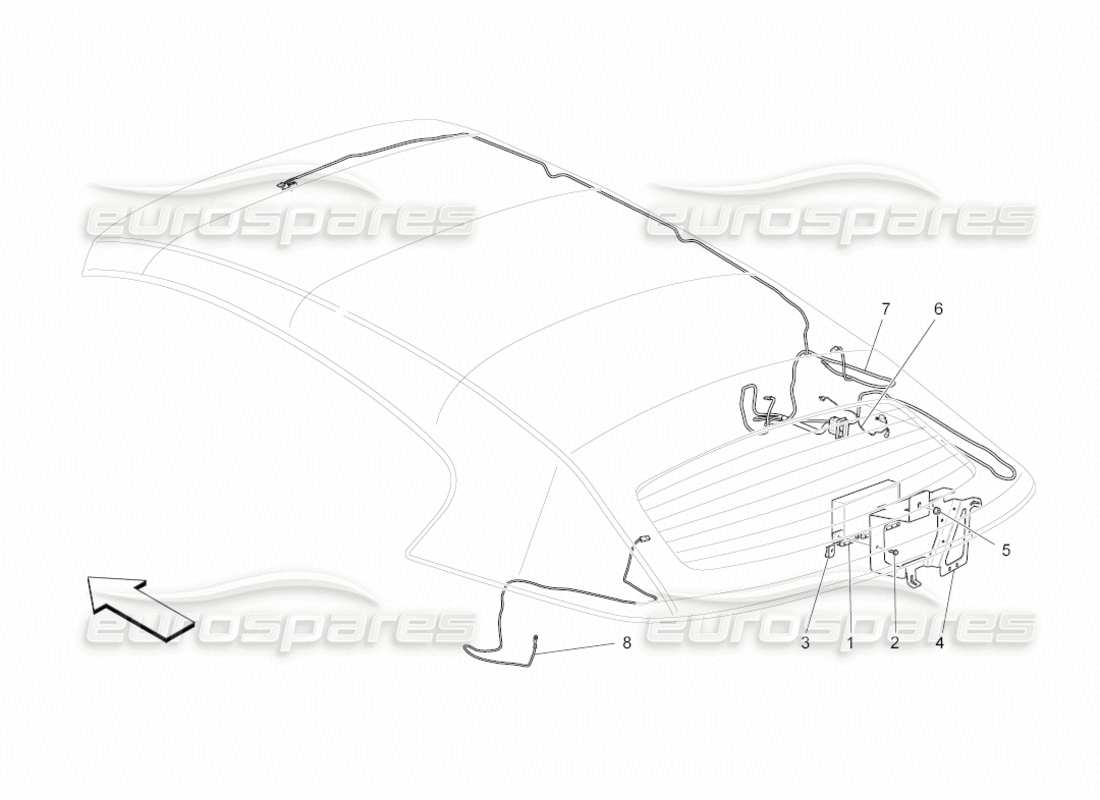 maserati grancabrio (2010) 4.7 electrical capote: electronic control part diagram