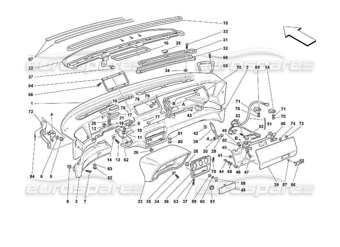 ferrari 355 (2.7 motronic) dashboard part diagram