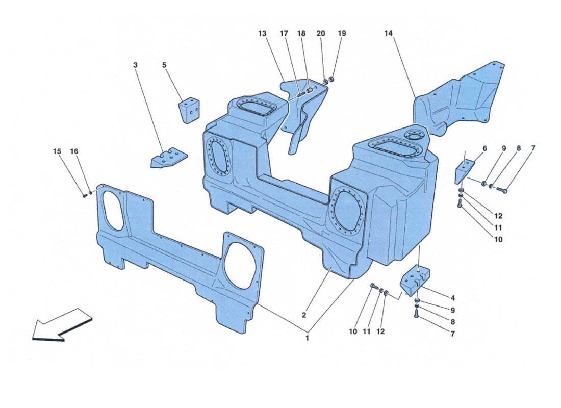 ferrari 458 challenge serbatoi carburante - fissaggi e protezioni part diagram