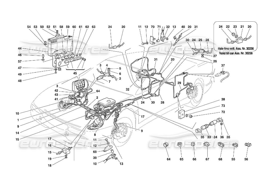 ferrari 355 (5.2 motronic) abs teves brake system part diagram