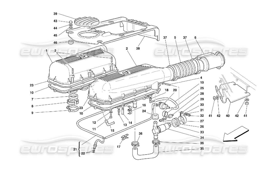 ferrari 355 (2.7 motronic) air boxes part diagram