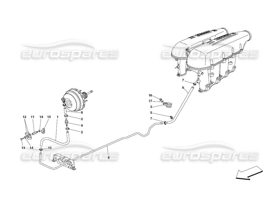 ferrari 430 challenge (2006) brake booster system part diagram