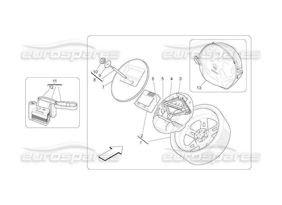 maserati qtp. (2011) 4.7 auto accessories provided part diagram