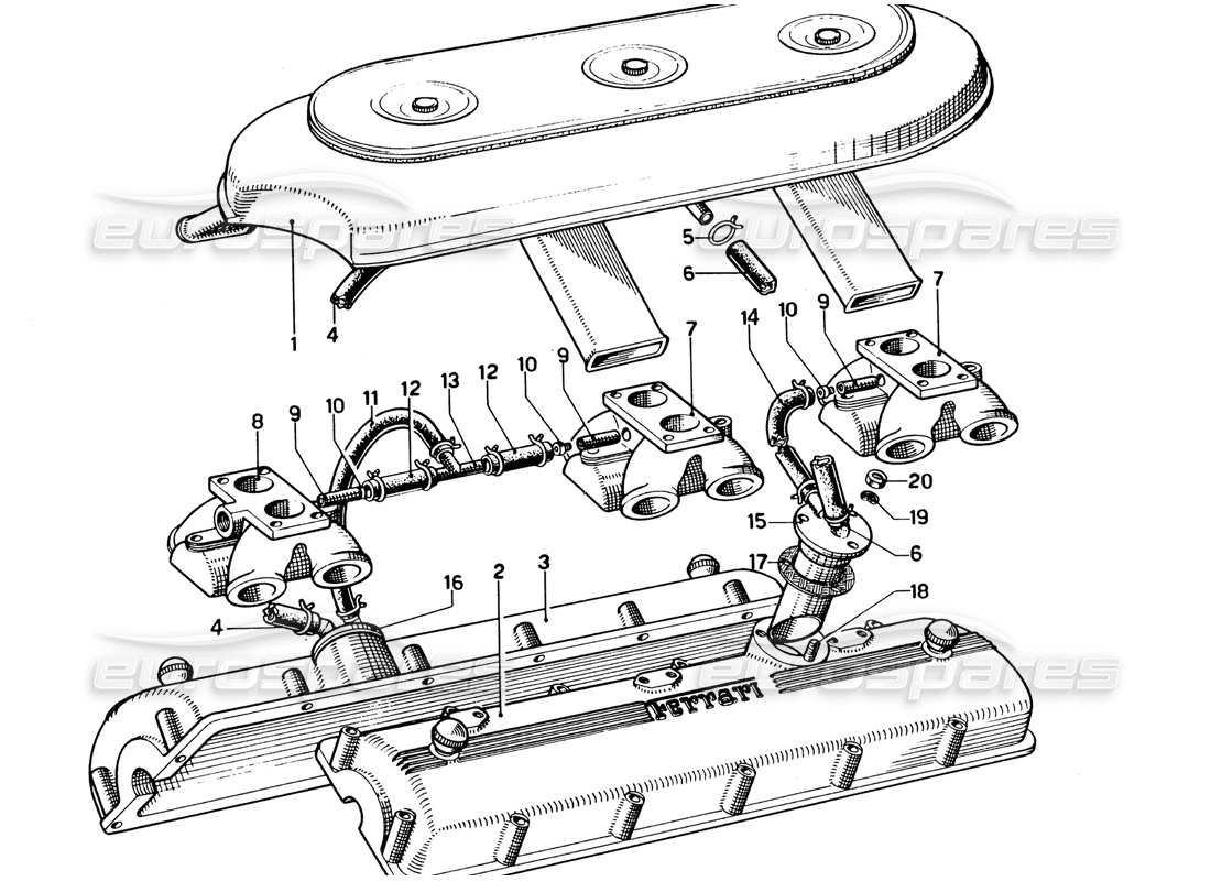 ferrari 330 gtc coupe air filter with blow-by part diagram